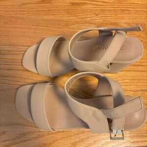 DREAM PAIRS Women's High Chunky Heels Square Toe Block Ankle Strap Dress Comfort